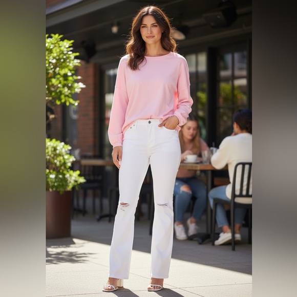 Candace Cameron Bure Denim - Candace Cameron Bure Distressed White Jeans NWT • 18WP • Stretch • Cool Vibes